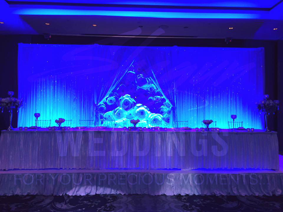 Reception - Crystal Rose Backdrop and Head Table