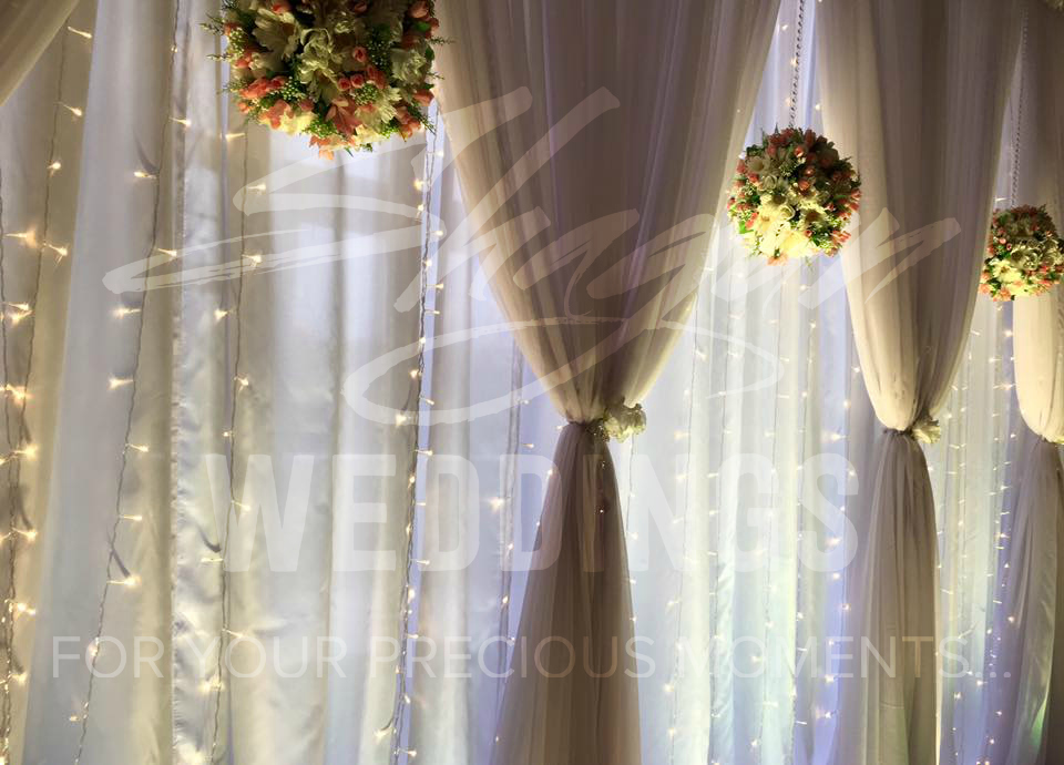 Reception - Jaladuta Backdrop with Green Flower Balls